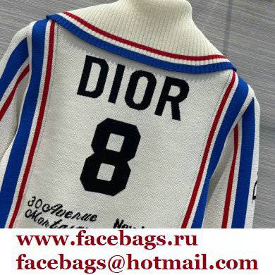 dior White and Tricolor Stretch Viscose Stand Collar Jacket2022 - Click Image to Close