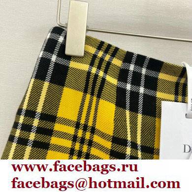 dior Yellow and Black Check'n'Dior Wool Twill shorts 2022 - Click Image to Close