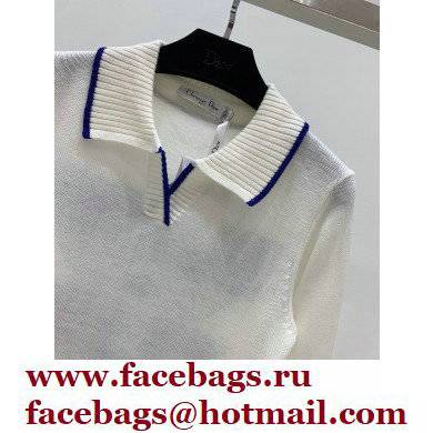 dior vibe knitwear T-shirt blue 2022