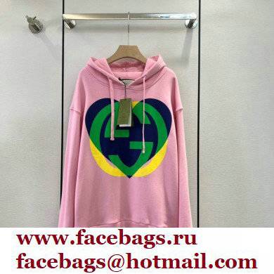 gucci Interlocking G heart sweatshirt pink/blue 2022