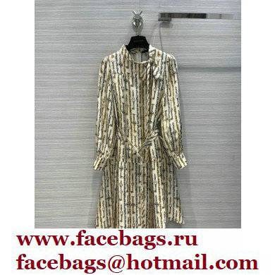 louis vuitton Chain Print Asymmetrical Long-Sleeved Dress 2022