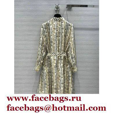 louis vuitton Chain Print Asymmetrical Long-Sleeved Dress 2022