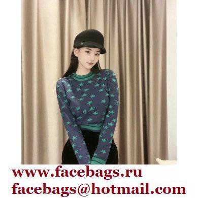 louis vuitton Star Jacquard Cropped Pullover green 2022 - Click Image to Close