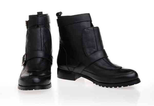 Chanel shoes leather boots 72103 black - Click Image to Close
