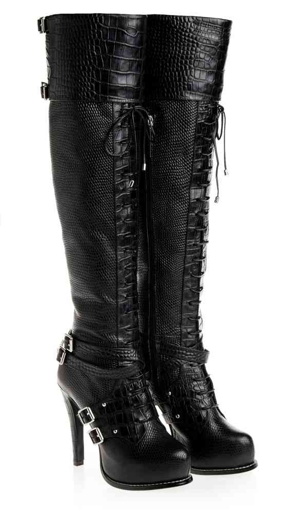 Christian Dior Calf Leather Long Boot 33013B Black