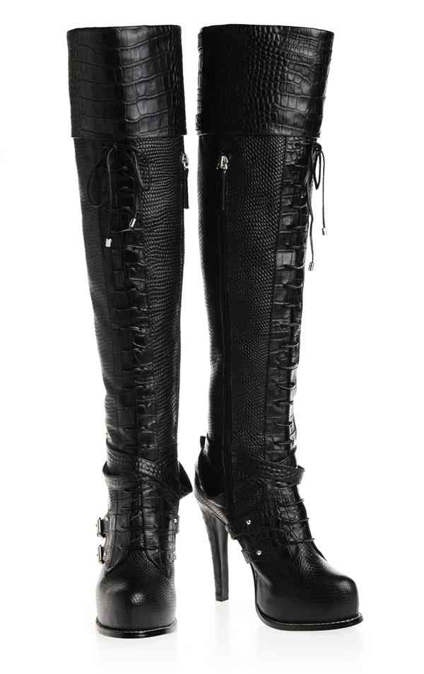 Christian Dior Calf Leather Long Boot 33013B Black