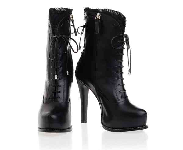 Christian Dior boots 33100 black sheepskin leather - Click Image to Close