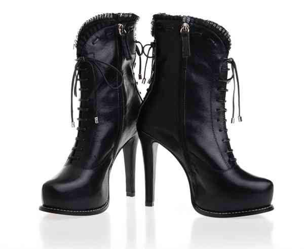 Christian Dior boots 33100 black sheepskin leather
