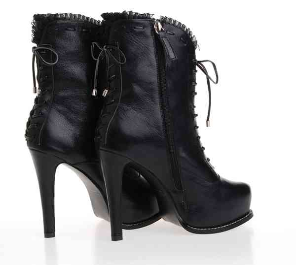 Christian Dior boots 33100 black sheepskin leather