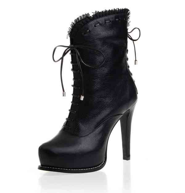 Christian Dior boots 33100 black sheepskin leather - Click Image to Close