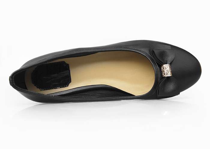 Dior Black Bow Flat Shoes Black