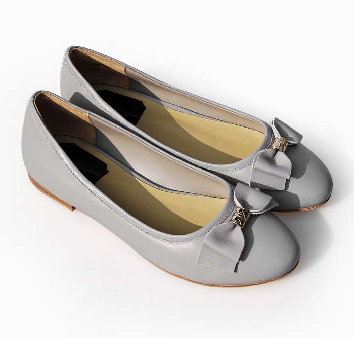Dior Gray Bow Flat Shoes Gray - Click Image to Close