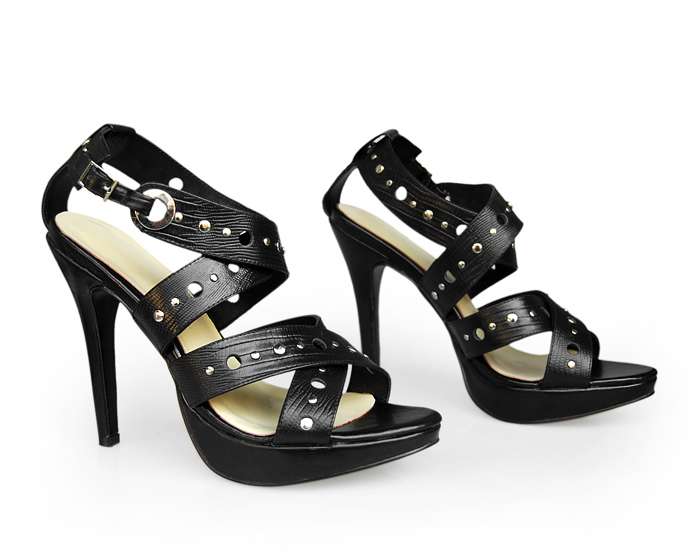 Dior High Lizardstripe Heel Sandal 33206 Black