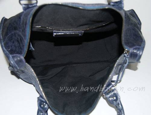 Balenciaga 084324 Dark Blue Le Dix Motorcycle Handbag Large Size - Click Image to Close