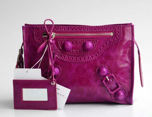 Balenciaga 084675 Medium Purple Giant City Clutch Bag