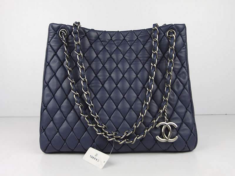 Chanel 60288 Original Quilted Lambskin Flap Bag-Blue
