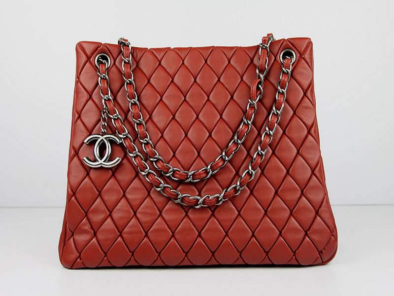 Chanel 60288 Original Quilted Lambskin Flap Bag-Red