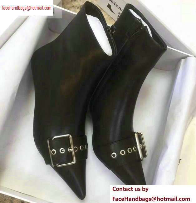 Balenciaga Heel 4.5cm Belt Zipped Booties Black 2020