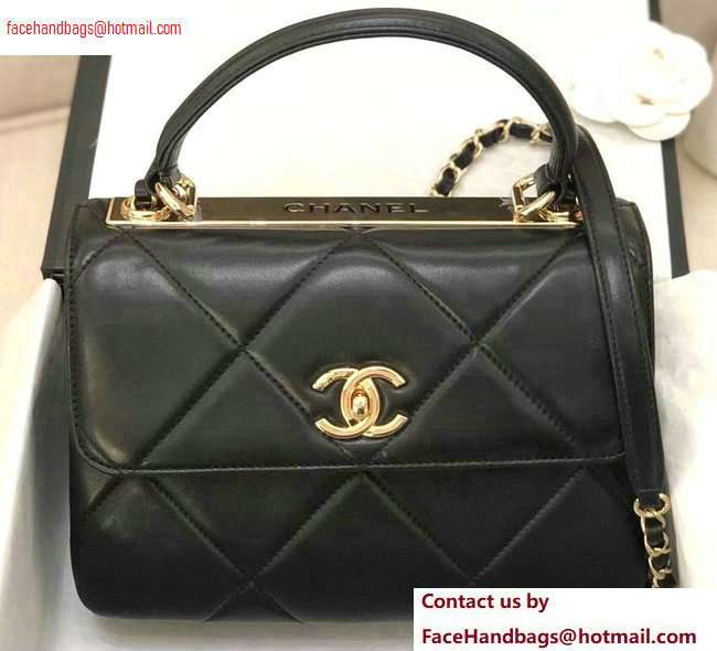 Chanel Trendy CC Maxi Small Flap with Top Handle Bag A92236 Black 2020