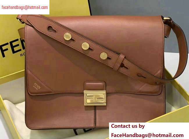 Fendi Leather Kan U Large Bag Brown 2020