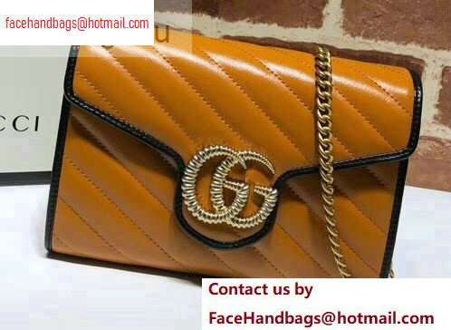 Gucci Diagonal GG Marmont Mini Shoulder Bag 573807/474575 Brown 2020