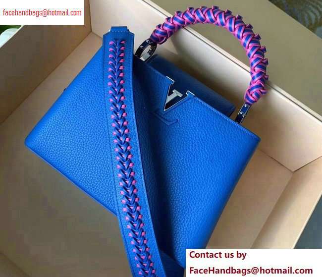 Louis Vuitton Capucines BB Bag Braided Handle and Strap M55236 Blue