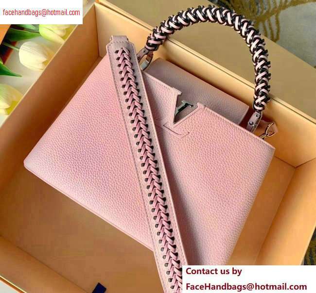 Louis Vuitton Capucines PM Bag Braided Handle and Strap M55084 Pink