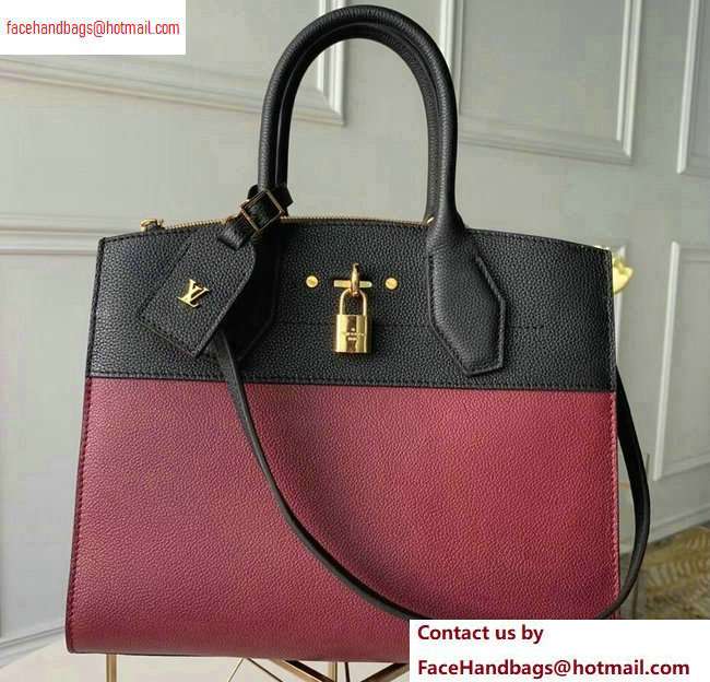 Louis Vuitton City Steamer MM Tote Bag M54867 Black/Purple