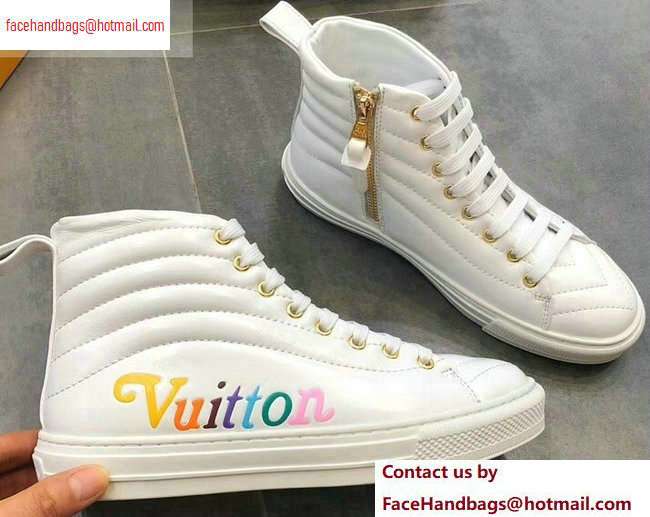 Louis Vuitton Stellar Sneakers Boots New Wave Quilted White 2020