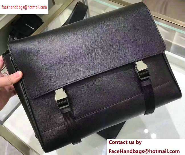 Prada Saffiano Leather Shoulder Bag 2VD018 Black 2020