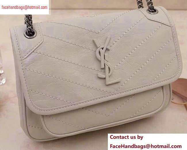 Saint Laurent Niki Baby Bag in Vintage Leather 533037 Creamy