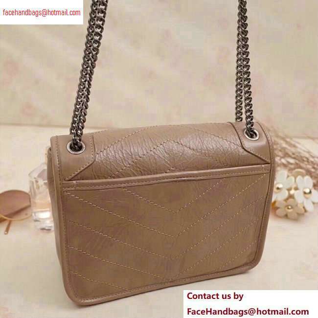 Saint Laurent Niki Baby Bag in Vintage Leather 533037 Dark Beige