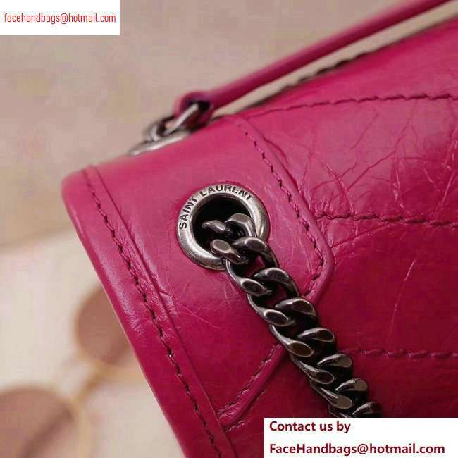Saint Laurent Niki Baby Bag in Vintage Leather 533037 Fuchsia