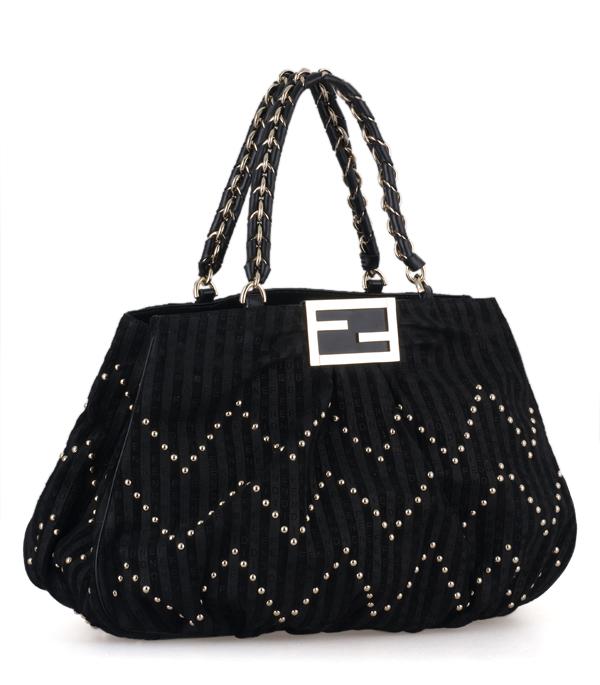 Fendi 2293 Mia Large Tote Bag with Studs in Canvas