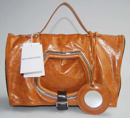 Balenciaga 2948 Tan Oil Leather Single Handle Bag
