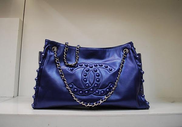Chanel 35948 Replica Handbag Purple Cowhide Leather With Silver Hardware