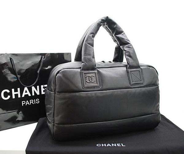 Chanel 36031 Black Lambskin Coco Cocoon Bowling Replica Bag