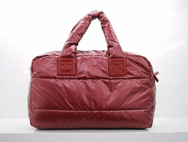 Chanel 36031 Red Nylon Coco Cocoon Bowling Replica Bag