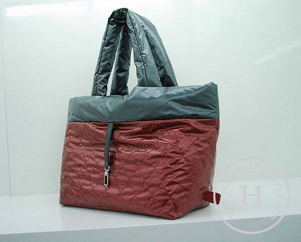 Chanel 36033 Grey Nylon Coco Cocoon Reversible Knockoff Handbag - Click Image to Close