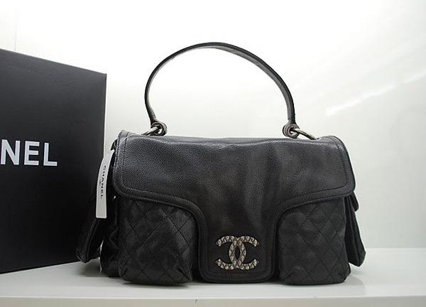 Chanel 36075 Designer Handbag Black Original Caviar Leather