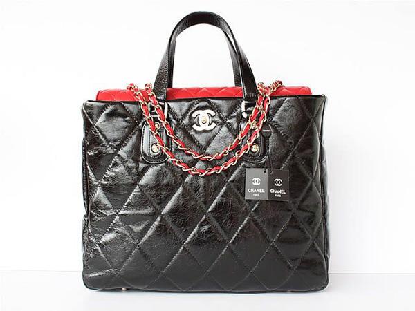 Chanel 39048 Replica Handbag Red Import Leather With Silver Handbag - Click Image to Close