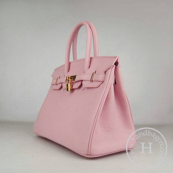 Hermes Birkin 30cm 6088 Pink Calfskin Leather With Gold Hardware - Click Image to Close