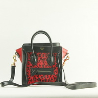 Celine Luggage Bag Nano 20cm - 98168 Red Leopard Leather