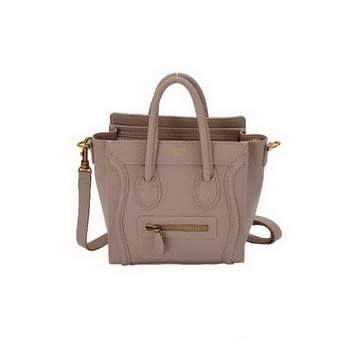Celine Luggage Bag Nano 20cm - 98168 Khaki Calf Leather