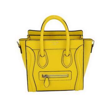 Celine Luggage Bag Nano 20cm - 98168 Yellow Calf Leather
