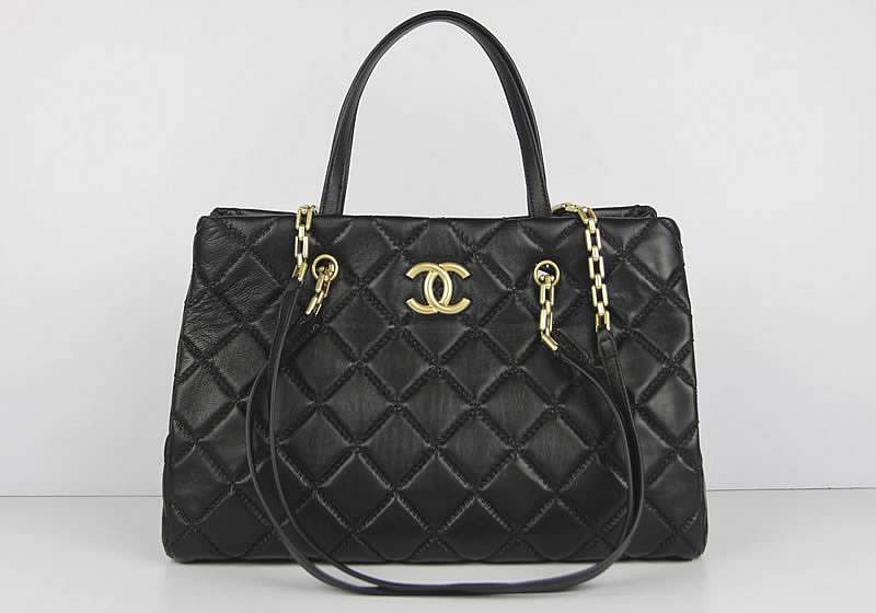 2012 New Arrival Chanel 50275 Black Lambskin Leather
