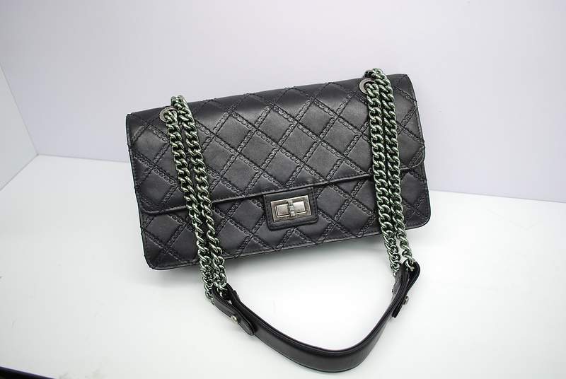 2012 New Arrival Chanel A30169 Classic Calfskin Flap Bag Silver Hardware - Black