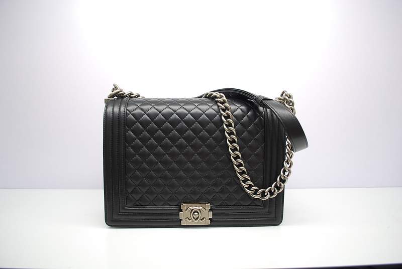 2012 New Arrival Chanel Boy Flap Shoulder Bag A30171 Black Lambskin Leather