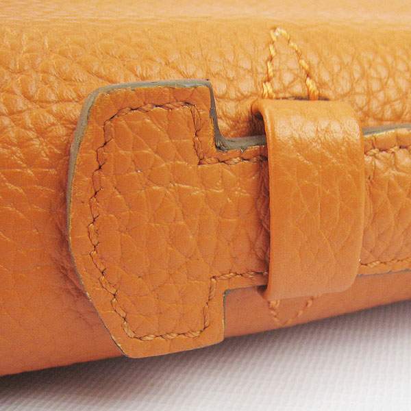 Hermes 2813 Depeches Briefcase 38cm - Orange with Silver Hardware - Click Image to Close