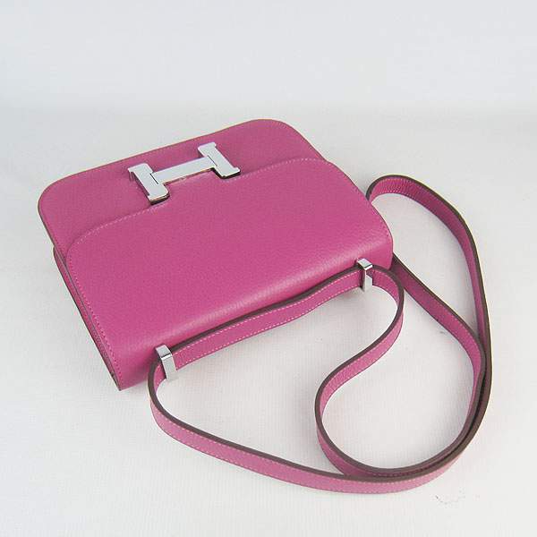 Hermes Constance Calf Leather Bag - H017 Peach Red With Silver Hardware - Click Image to Close